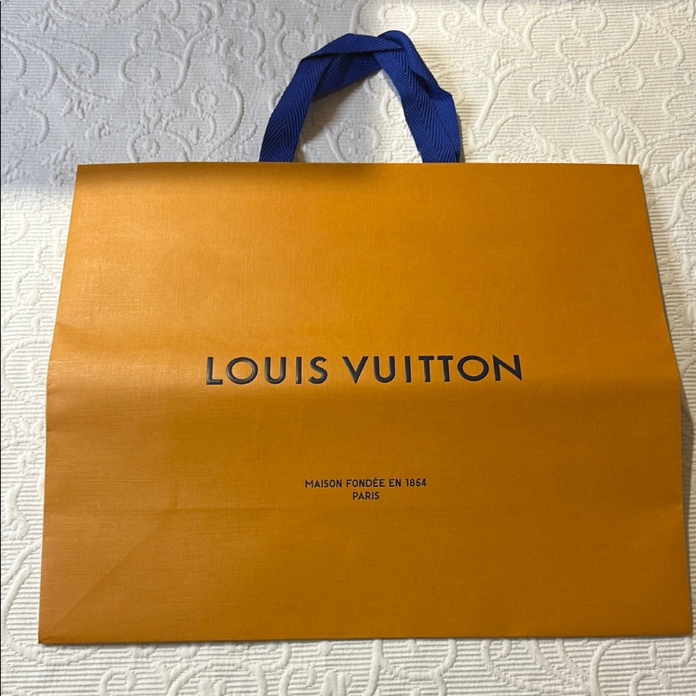 Louis Vuitton Tangerine Bag with Navy Handles